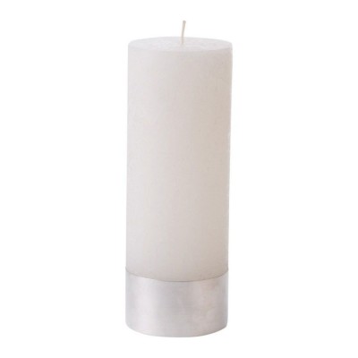 White Rustic Pillar Candle 7x19