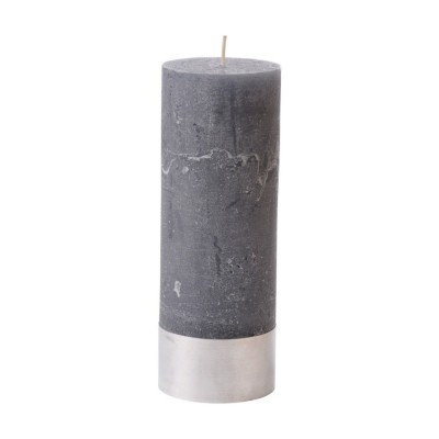 Grey Rustic Candle 7x19