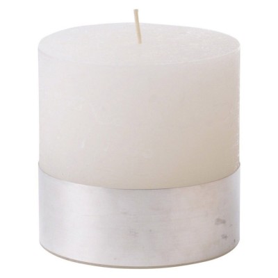 White Rustic Pillar Candle 10x10