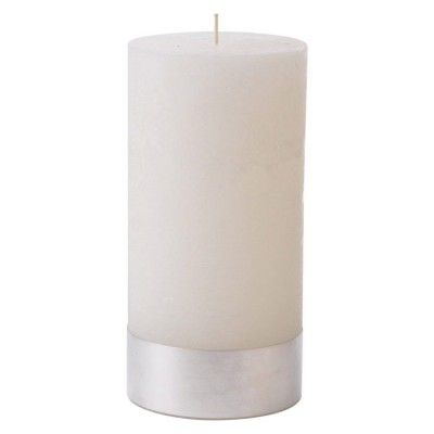 White Rustic Pillar Candle 10x20