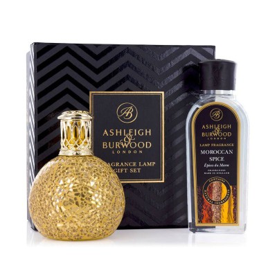 Ashleigh & Burwood Small Golden Orb Lamp And Moroccan Spice Gift Set