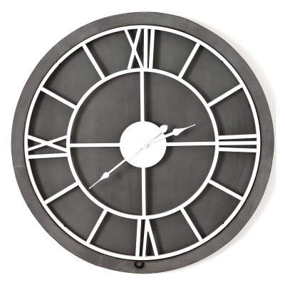 Williston Grey Large Round Wall Clock