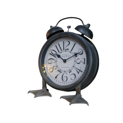 Grey Table Clock With Duck Feet