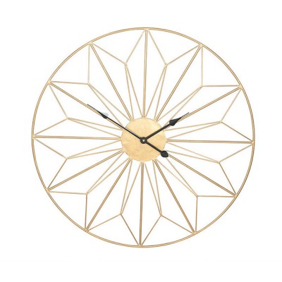Geometric Gold Wall Clock