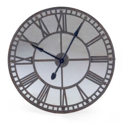 Antiqued Mirrored Skeleton Star Wall Clock