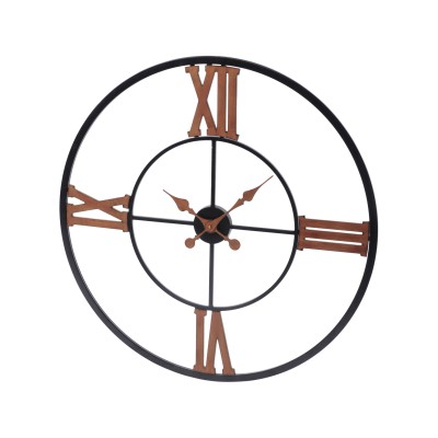 Black And Copper Iron Wall Clock