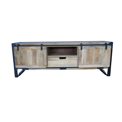 The Sandford Industrial TV Cabinet With Sliding Doors