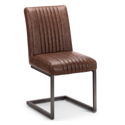 Amal Brown Dining Chair With Metal Frame