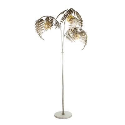 Genesis Antique Silver Palm Floor Lamp