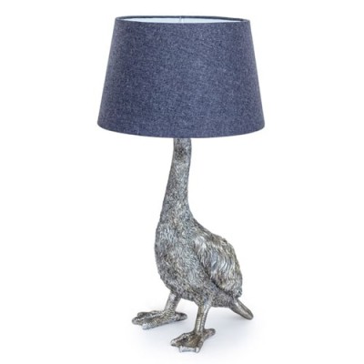 Antique Silver Goose Table Lamp