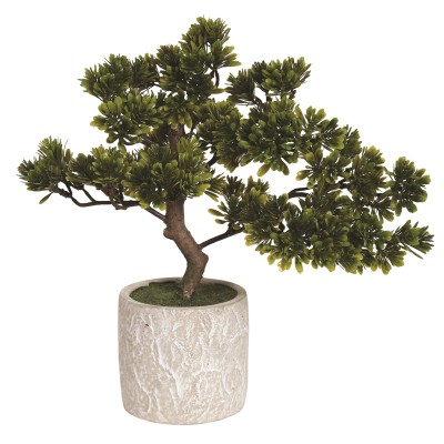 Artificial Bonsai Tree With Grey Pot
