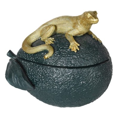 Lizard On Avocado Trinket Box
