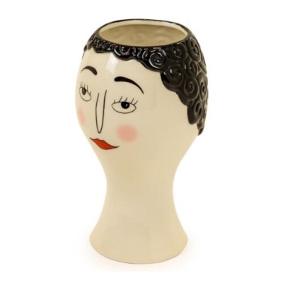 Ceramic Doodle Woman Face Vase