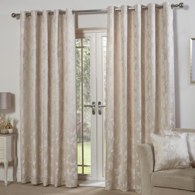 Butterfly Meadow Cream Eyelet Curtains 90"x72