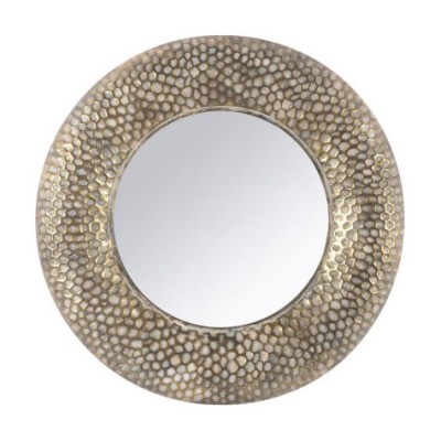 Axen Antique Gold Round Honeycomb Mirror