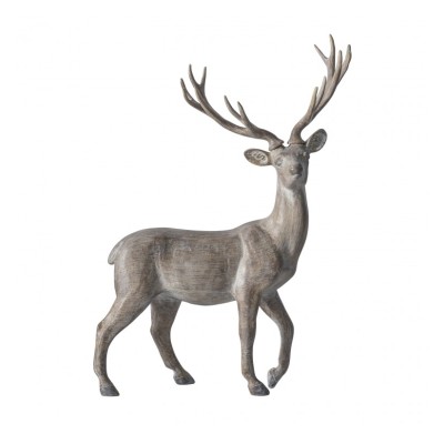 Grey Washed Stag Sculpture
