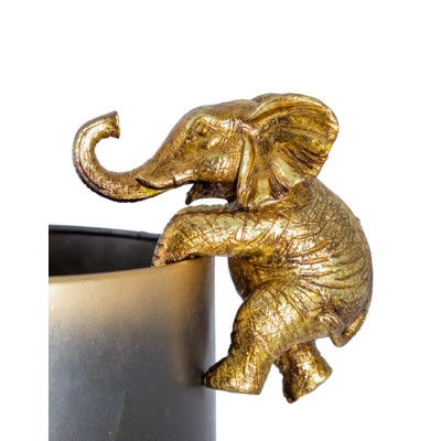 Antique Gold Elephant Pot Hanger