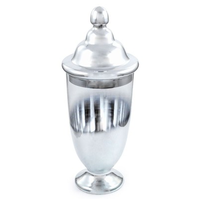 Large Silvered Glass Jar With Lid