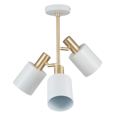 Biba White And Brass Three Light Electrified Pendant