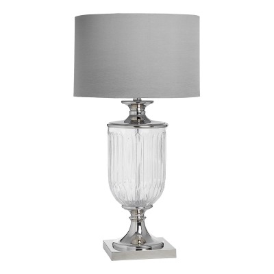 Nantes Glass Table Lamp With Grey Shade