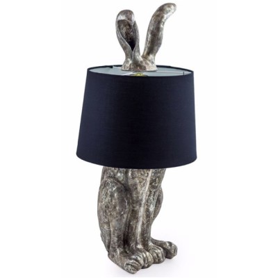 Silver Hare Table Lamp With Black Shade