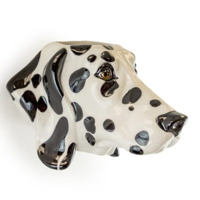 Danny The Dalmatian Hand Painted Head Wall Sconce Vase