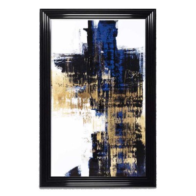 Dynamic Gold On Blue II Framed Wall Art