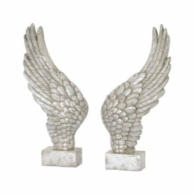 Large Freestanding Antique Silver Angel Wings Ornaments