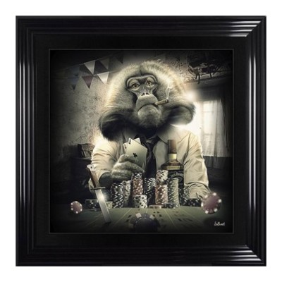 Ace Monkey Framed Art With Black Frame